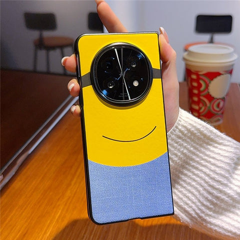 For Oppo Find N5 5G Case Big Eye Yellow Creative Design Leather + PC Phone Cover