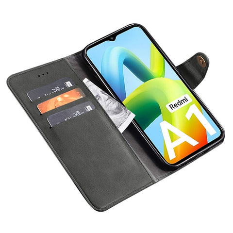 IDEWEI For Xiaomi Redmi A1+ 4G Drop-proof Mobile Phone Case Bag Fine Texture PU Leather Flip Wallet Cover Stand