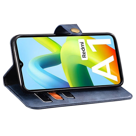 IDEWEI For Xiaomi Redmi A1+ 4G Drop-proof Mobile Phone Case Bag Fine Texture PU Leather Flip Wallet Cover Stand