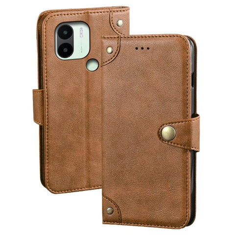 IDEWEI For Xiaomi Redmi A1+ 4G Drop-proof Mobile Phone Case Bag Fine Texture PU Leather Flip Wallet Cover Stand