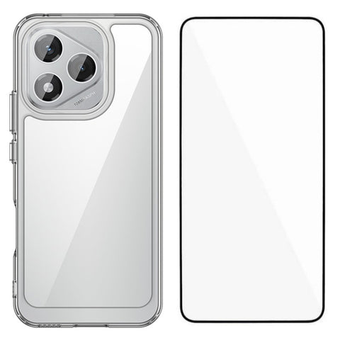 WANLONFENG For Honor 400 Lite 5G Case  MF Series TPU Acrylic Clear Phone Cover with Tempered Glass Film