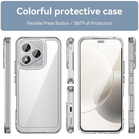 WANLONFENG For Honor 400 Lite 5G Case  MF Series TPU Acrylic Clear Phone Cover with Tempered Glass Film