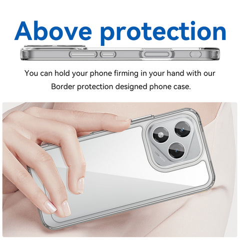 WANLONFENG For Honor 400 Lite 5G Case  MF Series TPU Acrylic Clear Phone Cover with Tempered Glass Film