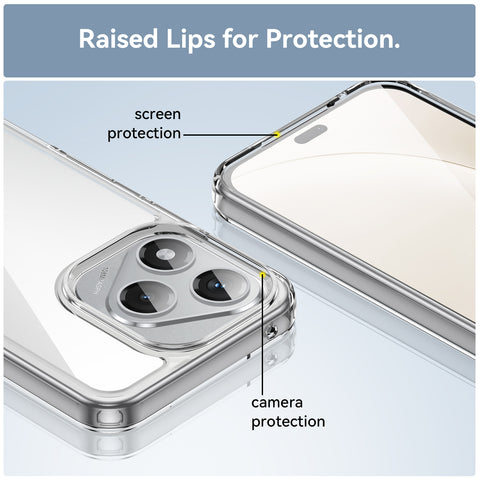WANLONFENG For Honor 400 Lite 5G Case  MF Series TPU Acrylic Clear Phone Cover with Tempered Glass Film