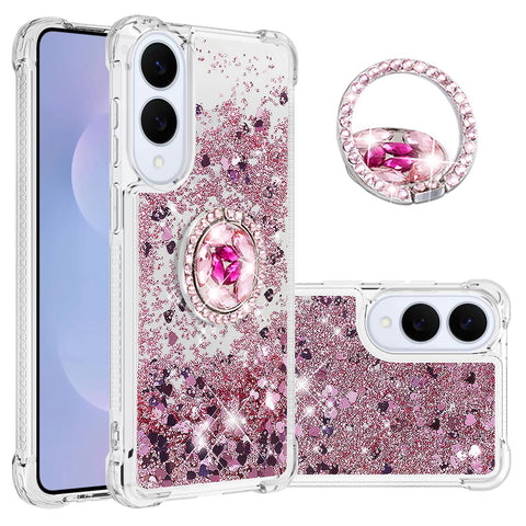 For Samsung Galaxy S25 Edge TPU Case with Kickstand Quicksand Shockproof Cover