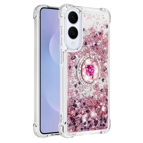 For Samsung Galaxy S25 Edge TPU Case with Kickstand Quicksand Shockproof Cover