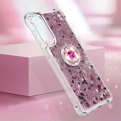 For Samsung Galaxy S25 Edge TPU Case with Kickstand Quicksand Shockproof Cover