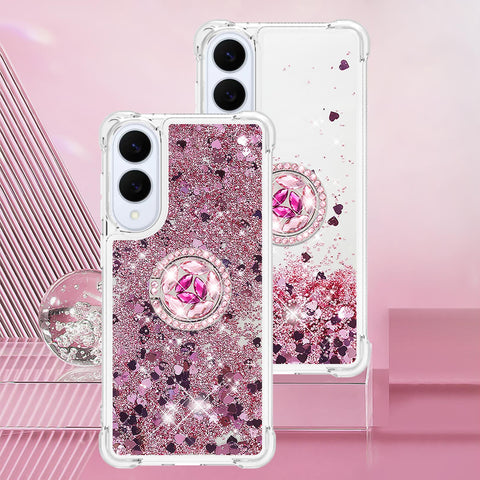 For Samsung Galaxy S25 Edge TPU Case with Kickstand Quicksand Shockproof Cover