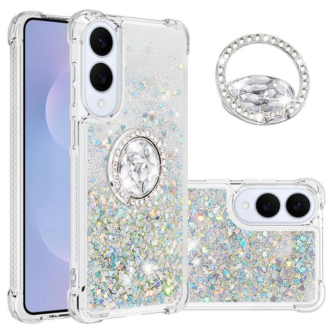 For Samsung Galaxy S25 Edge TPU Case with Kickstand Quicksand Shockproof Cover