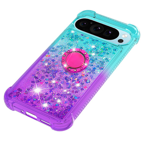 For Google Pixel 10 Pro XL TPU Case with Kickstand Gradiant Quicksand Shockproof Cove