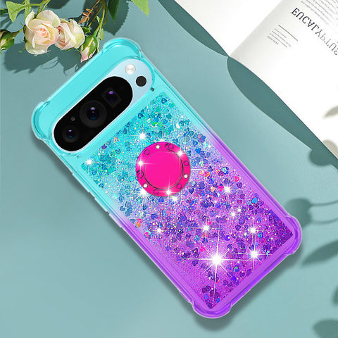 For Google Pixel 10 Pro XL TPU Case with Kickstand Gradiant Quicksand Shockproof Cove