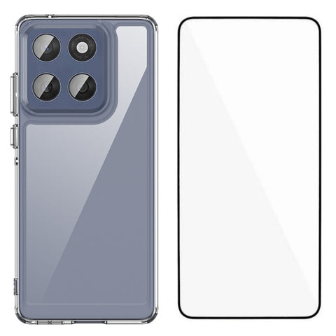 WANLONFENG For Motorola Edge 60 Fusion 5G Case  MF Series TPU Acrylic Clear Phone Cover with Tempered Glass