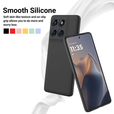 For Motorola Edge 60 5G / 60 Fusion 5G Liquid Silicone Case Phone Back Cover with Hand Strap