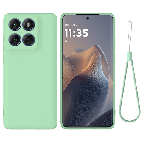 For Motorola Edge 60 5G / 60 Fusion 5G Liquid Silicone Case Phone Back Cover with Hand Strap