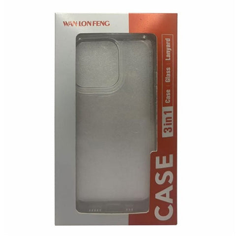 WANLONFENG For Honor 400 Lite 5G Clear Phone Case  MF2 Series TPU Acrylic Cover with 2Pcs Tempered Glass
