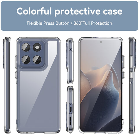 WANLONFENG For Motorola Edge 60 5G Clear Phone Case  MF2 Series Back Cover with 2Pcs Tempered Glass