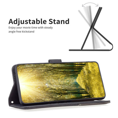BINFEN COLOR For Motorola Edge 60 5G / 60 Fusion 5G Phone Case Wallet Stand Geometry Imprinted Leather Cover