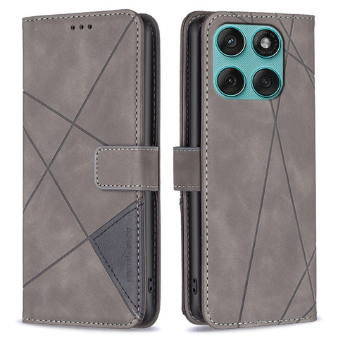 BINFEN COLOR For Motorola Edge 60 5G / 60 Fusion 5G Phone Case Wallet Stand Geometry Imprinted Leather Cover