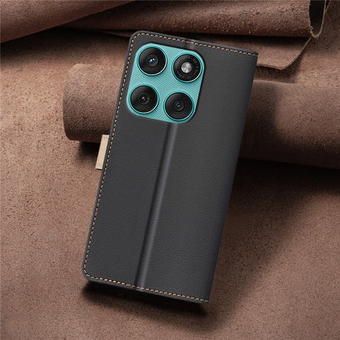 BINFEN COLOR BF33 For Motorola Edge 60 5G / 60 Fusion 5G Leather Case Splicing Color RFID Blocking Wallet Stand Phone Cover