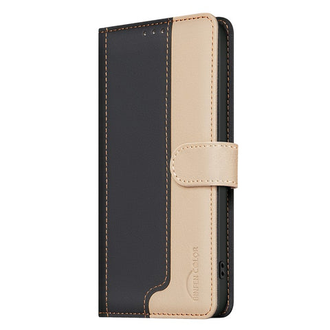 BINFEN COLOR BF33 For Motorola Edge 60 5G / 60 Fusion 5G Leather Case Splicing Color RFID Blocking Wallet Stand Phone Cover