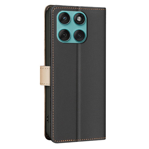 BINFEN COLOR BF33 For Motorola Edge 60 5G / 60 Fusion 5G Leather Case Splicing Color RFID Blocking Wallet Stand Phone Cover