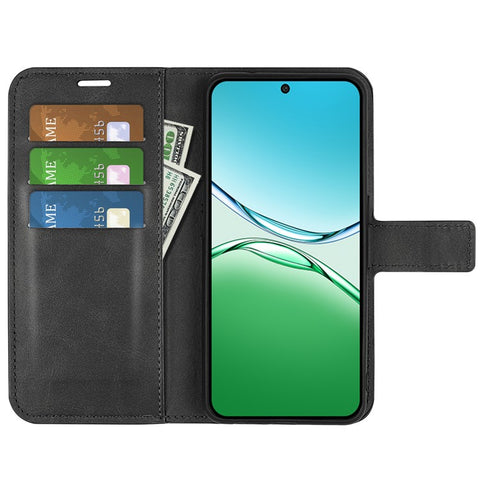 For Oppo F29 5G Stand Case Anti-Scratch Calf Texture Leather Phone Cover