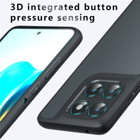 For Motorola Edge 60 5G / 60 Fusion 5G Case Skin-Touch TPU + PC Matte Phone Back Cover, Transparent Black