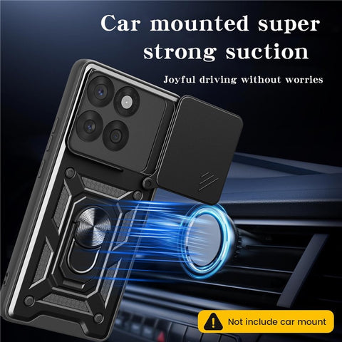 For Motorola Edge 60 5G / 60 Fusion 5G Case with Slide Camera Lid PC + TPU Kickstand Phone Cover