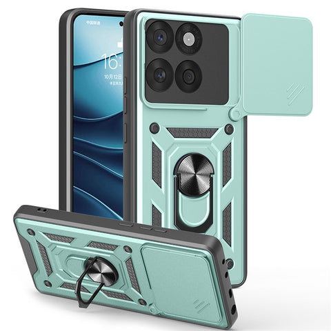 For Motorola Edge 60 5G / 60 Fusion 5G Case with Slide Camera Lid PC + TPU Kickstand Phone Cover