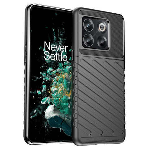 For OnePlus 10T 5G / Ace Pro 5G Thunder Series Twill Texture Anti-Slip Case Thickened TPU Shockproof Cover Phone Protector