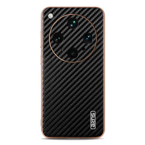 AZNS For Oppo Find X8 Ultra 5G Case Electroplating Carbon Fiber Texture PU + TPU Phone Cover