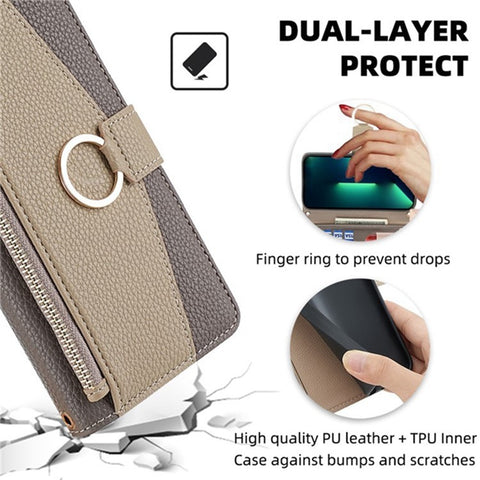 For Oppo A5 Pro 4G (Global) / 5G (Global) / A5 Energy 5G (China) Case Mirror Wallet Leather Phone Cover with Chain Shoulder Strap