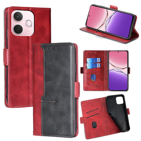 For Oppo A5 Pro 4G (Global) / 5G (Global) / A5 Energy 5G (China) Case Contrast Color Wallet Leather Phone Cover