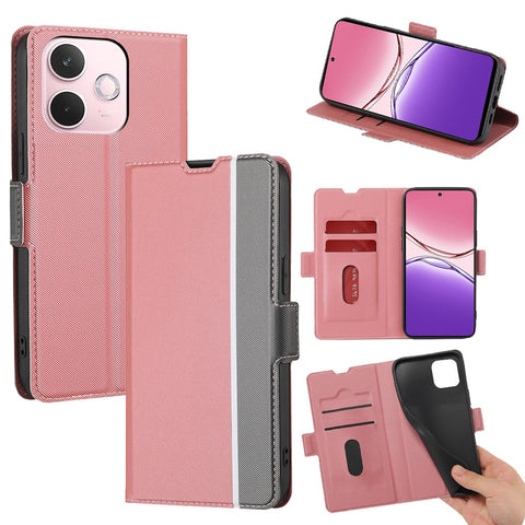 For Oppo A5 Pro 4G (Global) / 5G (Global) / A5 Energy 5G (China) Case Card Holder Twill Texture Leather Phone Cover