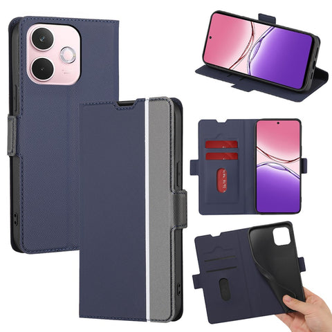 For Oppo A5 Pro 4G (Global) / 5G (Global) / A5 Energy 5G (China) Case Card Holder Twill Texture Leather Phone Cover