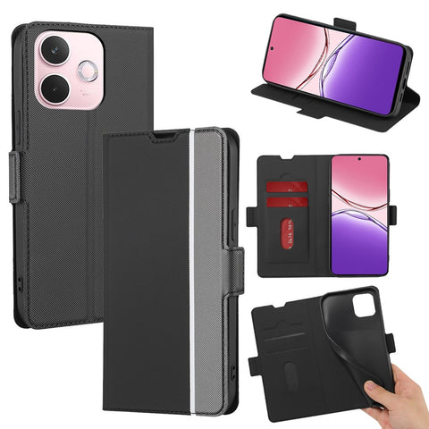 For Oppo A5 Pro 4G (Global) / 5G (Global) / A5 Energy 5G (China) Case Card Holder Twill Texture Leather Phone Cover