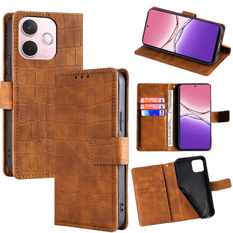 For Oppo A5 Pro 4G (Global) / 5G (Global) / A5 Energy 5G (China) Case Crocodile Texture PU Leather Phone Cover