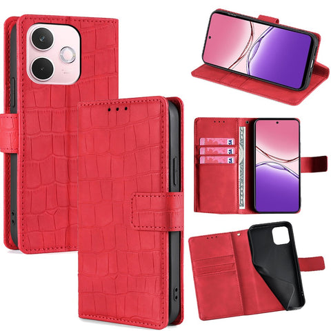 For Oppo A5 Pro 4G (Global) / 5G (Global) / A5 Energy 5G (China) Case Crocodile Texture PU Leather Phone Cover