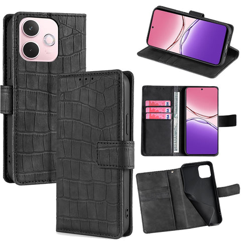 For Oppo A5 Pro 4G (Global) / 5G (Global) / A5 Energy 5G (China) Case Crocodile Texture PU Leather Phone Cover