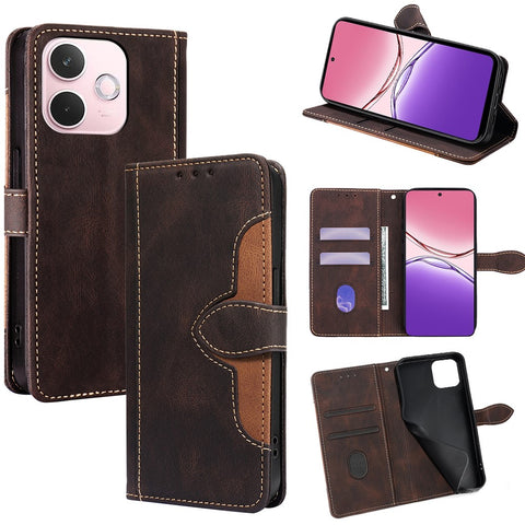 For Oppo A5 Pro 4G (Global) / 5G (Global) / A5 Energy 5G (China) Case Leather Wallet Phone Cover with Straw Hat Magnetic Clasp