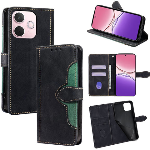 For Oppo A5 Pro 4G (Global) / 5G (Global) / A5 Energy 5G (China) Case Leather Wallet Phone Cover with Straw Hat Magnetic Clasp
