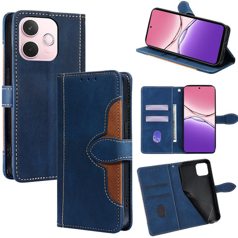 For Oppo A5 Pro 4G (Global) / 5G (Global) / A5 Energy 5G (China) Case Leather Wallet Phone Cover with Straw Hat Magnetic Clasp