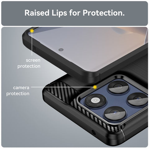 For Motorola Edge 60 5G / 60 Fusion 5G Case Protective Phone Cover Carbon Fiber Texture Brushed