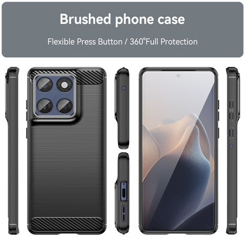 For Motorola Edge 60 5G / 60 Fusion 5G Case Protective Phone Cover Carbon Fiber Texture Brushed