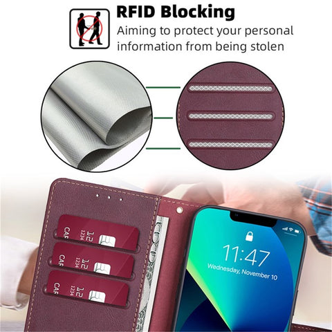 For Oppo A5 Pro 5G Case Leather Phone Cover with RFID Blocking Wallet