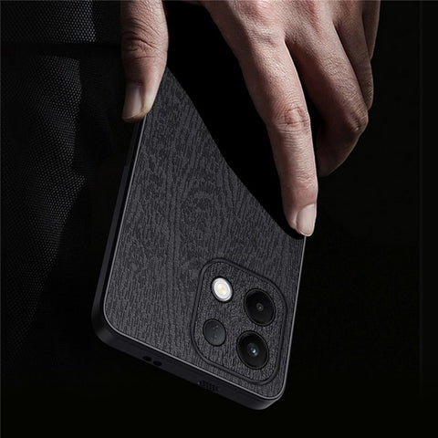 Wood Texture Case For Oppo K13 5G  /  K13x  /  K12s (China) PU Leather Coated PC TPU Phone Cover