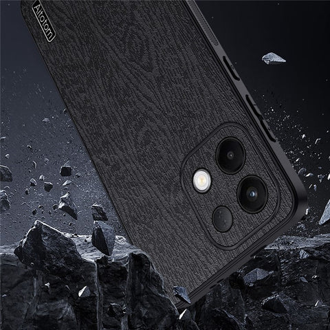 Wood Texture Case For Oppo K13 5G  /  K13x  /  K12s (China) PU Leather Coated PC TPU Phone Cover