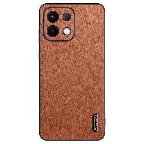 Wood Texture Case For Oppo K13 5G  /  K13x  /  K12s (China) PU Leather Coated PC TPU Phone Cover