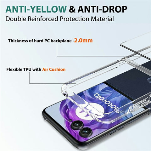 For Motorola Razr+ 2024 Case TPU + Acrylic Clear Phone Cover, Integrated Design