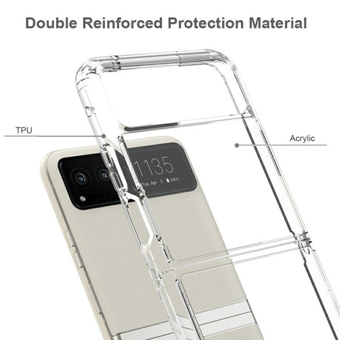 For Motorola Razr (2023) Case TPU + Acrylic Clear Phone Cover, Integrated Design